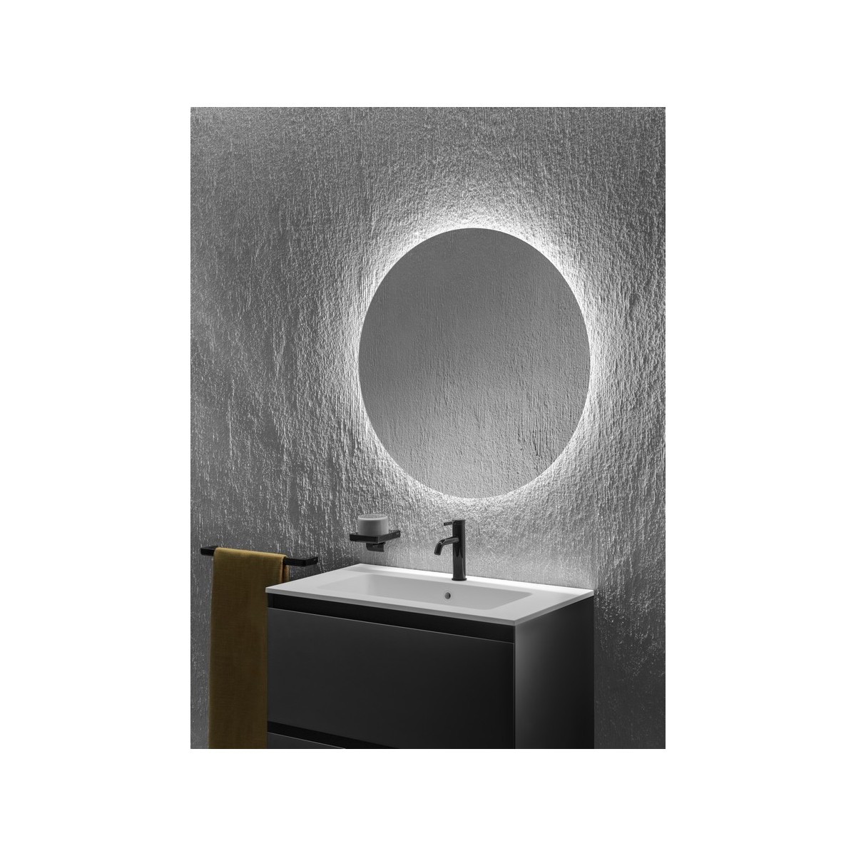 Ona mitigeur de lavabo monotrou corps lisse, vidage clic-clac graphite brossé - ROCA A5A3A9EGM0 
