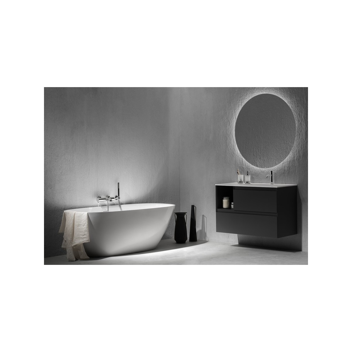 Ona mitigeur de lavabo monotrou corps lisse, vidage clic-clac graphite brossé - ROCA A5A3A9EGM0 