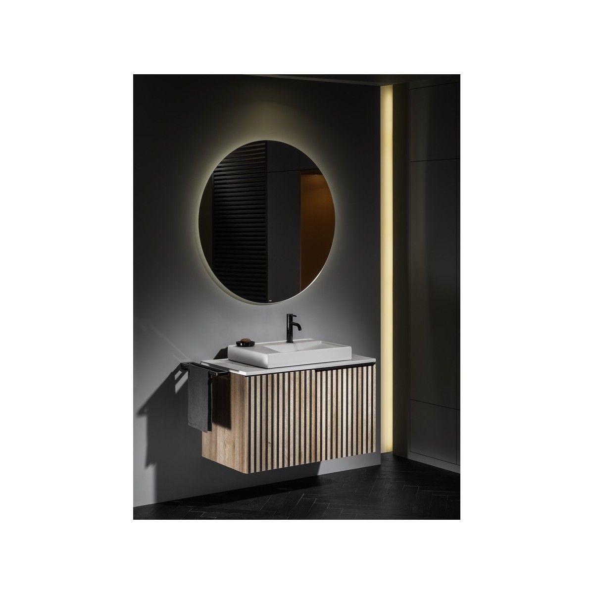 Ona mitigeur de lavabo monotrou corps lisse, vidage clic-clac graphite brossé - ROCA A5A3A9EGM0 
