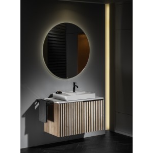 Ona mitigeur de lavabo monotrou corps lisse, vidage clic-clac graphite brossé - ROCA A5A3A9EGM0 