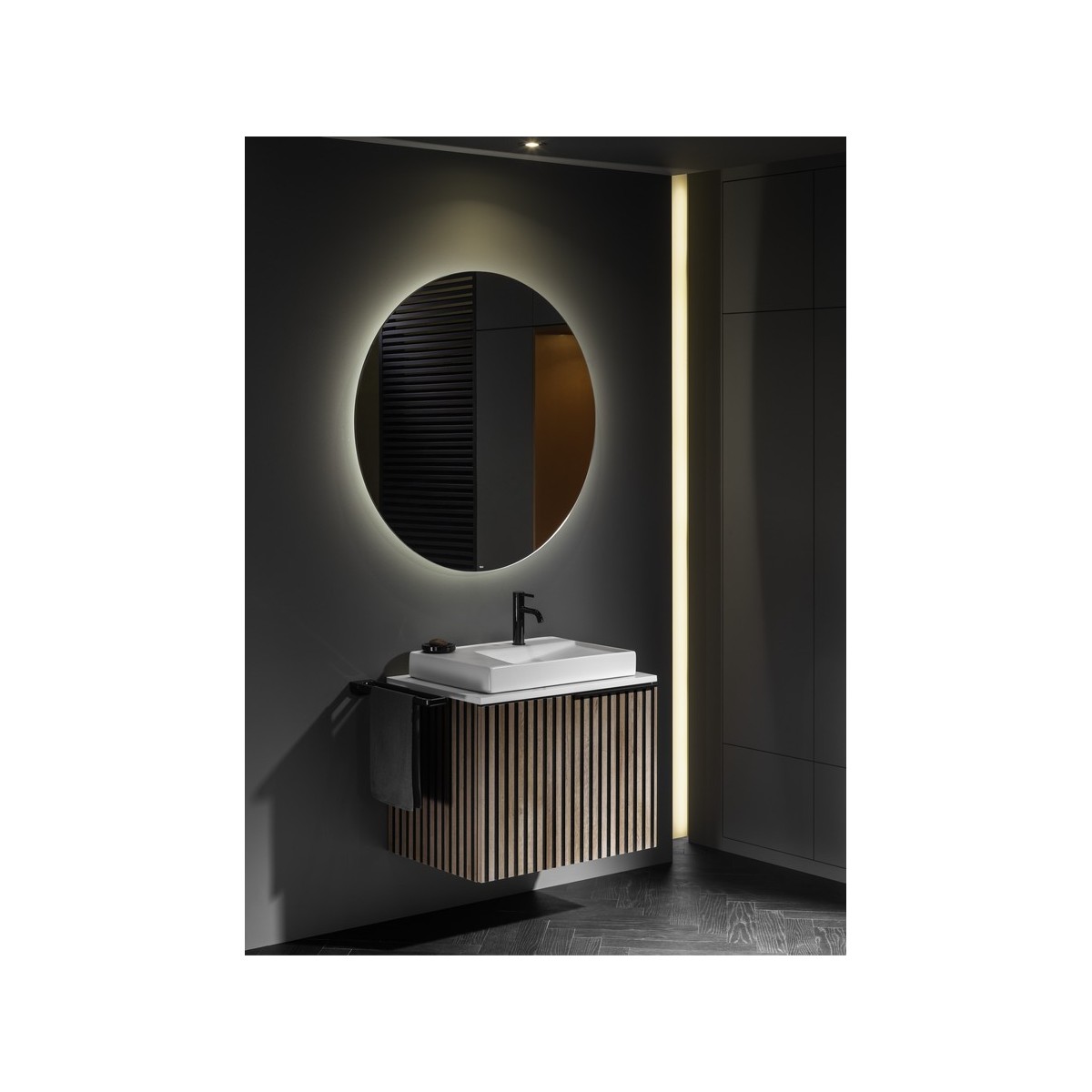 Ona mitigeur de lavabo monotrou corps lisse, vidage clic-clac graphite brossé - ROCA A5A3A9EGM0 