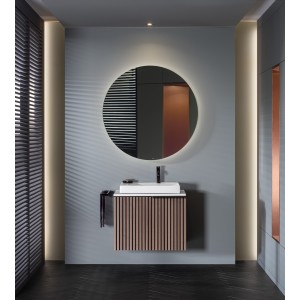 Ona mitigeur de lavabo monotrou corps lisse, vidage clic-clac graphite brossé - ROCA A5A3A9EGM0 