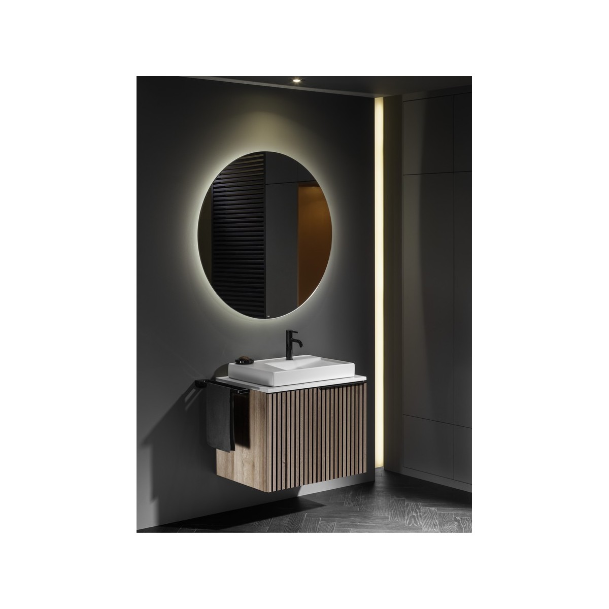 Ona mitigeur de lavabo monotrou corps lisse, vidage clic-clac graphite brossé - ROCA A5A3A9EGM0 