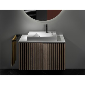 Ona mitigeur de lavabo monotrou corps lisse, vidage clic-clac graphite brossé - ROCA A5A3A9EGM0 