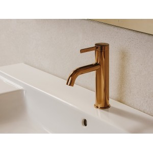 Ona mitigeur de lavabo monotrou corps lisse, vidage clic-clac graphite brossé - ROCA A5A3A9EGM0 
