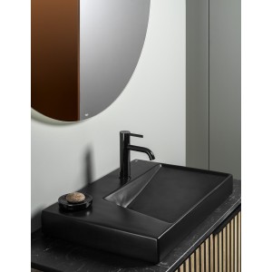 Ona mitigeur de lavabo monotrou corps lisse, vidage clic-clac graphite brossé - ROCA A5A3A9EGM0 