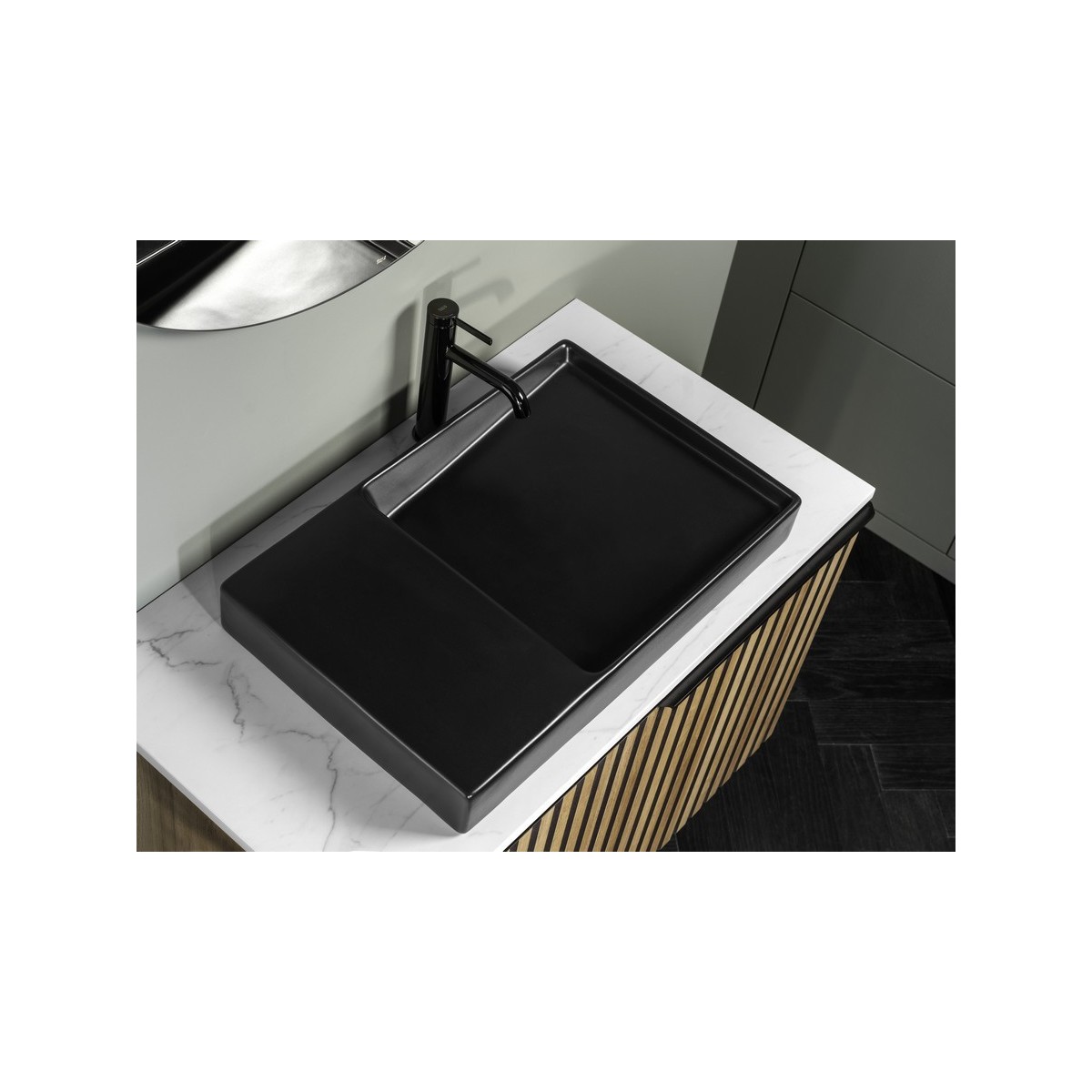 Ona mitigeur de lavabo monotrou corps lisse, vidage clic-clac graphite brossé - ROCA A5A3A9EGM0 