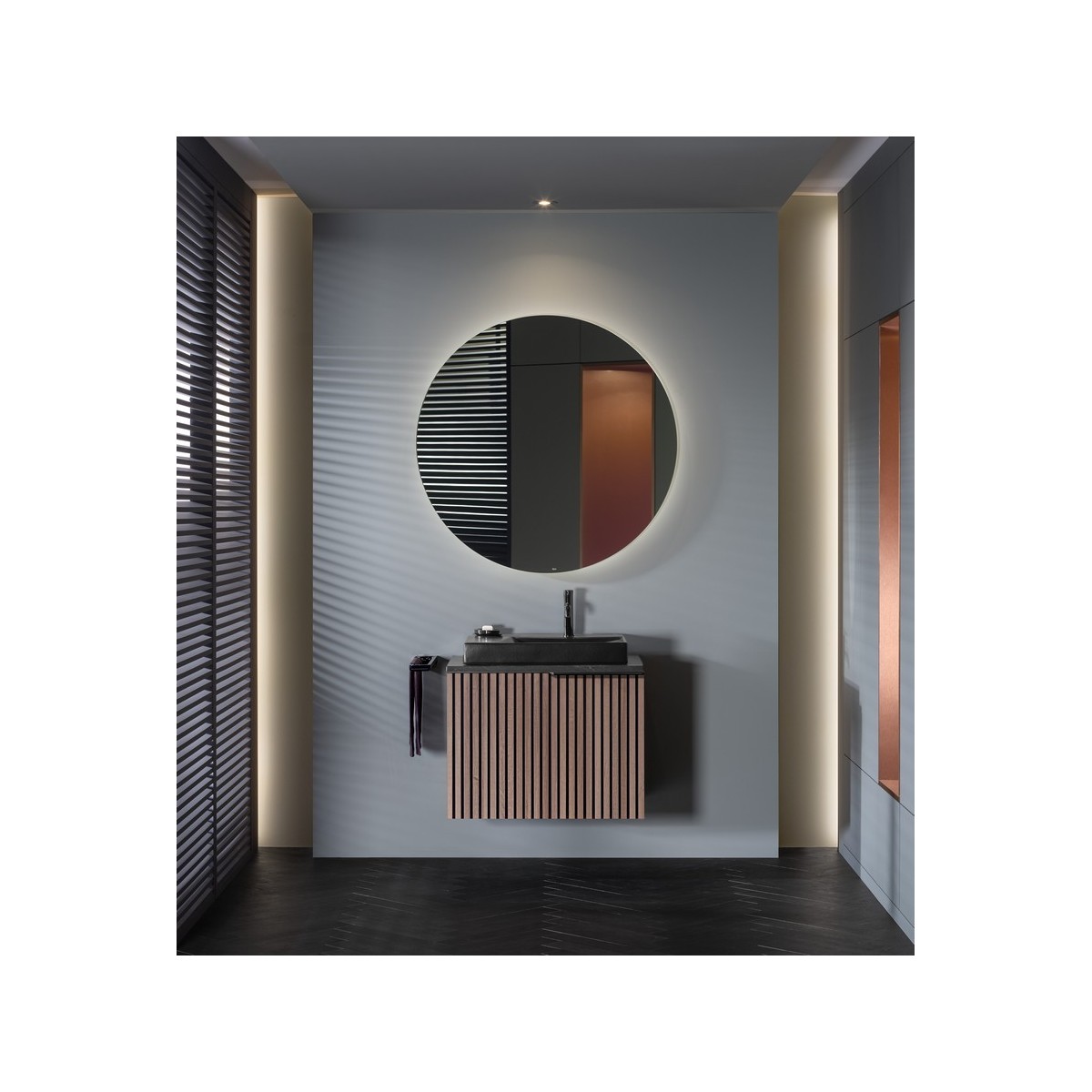 Ona mitigeur de lavabo monotrou corps lisse, vidage clic-clac graphite brossé - ROCA A5A3A9EGM0 