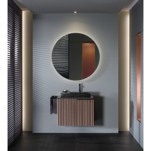 Ona mitigeur de lavabo monotrou corps lisse, vidage clic-clac graphite brossé - ROCA A5A3A9EGM0 