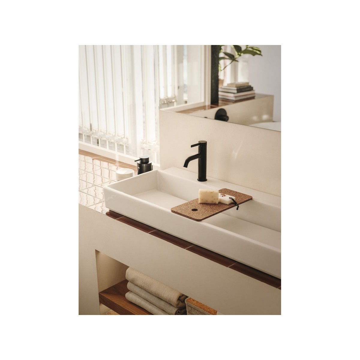 Ona mitigeur de lavabo monotrou corps lisse, vidage clic-clac graphite brossé - ROCA A5A3A9EGM0 
