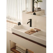 Ona mitigeur de lavabo monotrou corps lisse, vidage clic-clac graphite brossé - ROCA A5A3A9EGM0 