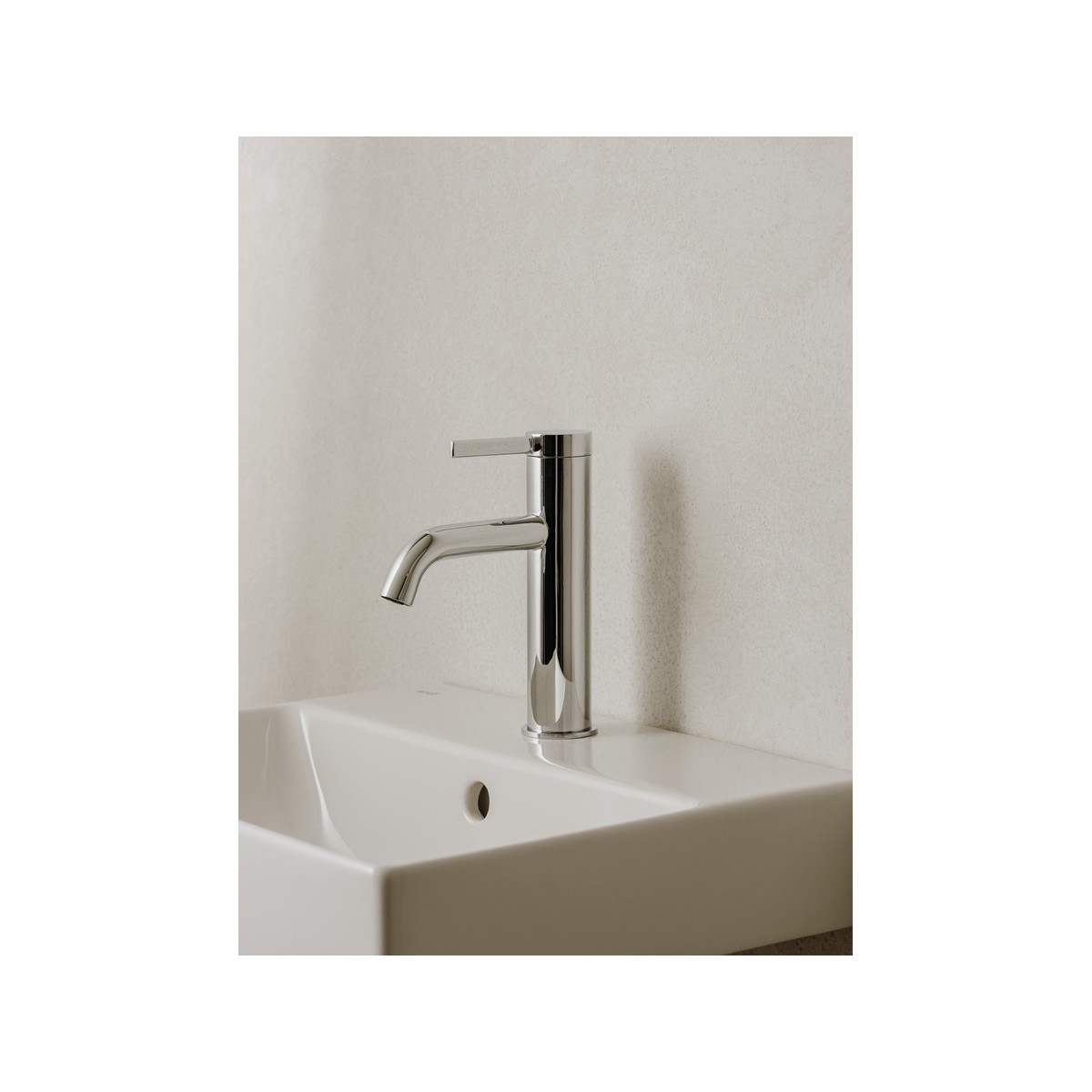 Ona mitigeur de lavabo monotrou corps lisse, vidage clic-clac graphite brossé - ROCA A5A3A9EGM0 