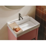 Ona mitigeur de lavabo monotrou corps lisse, vidage clic-clac graphite brossé - ROCA A5A3A9EGM0 