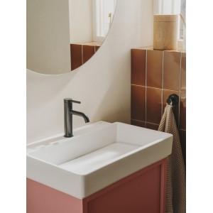 Ona mitigeur de lavabo monotrou corps lisse, vidage clic-clac graphite brossé - ROCA A5A3A9EGM0 