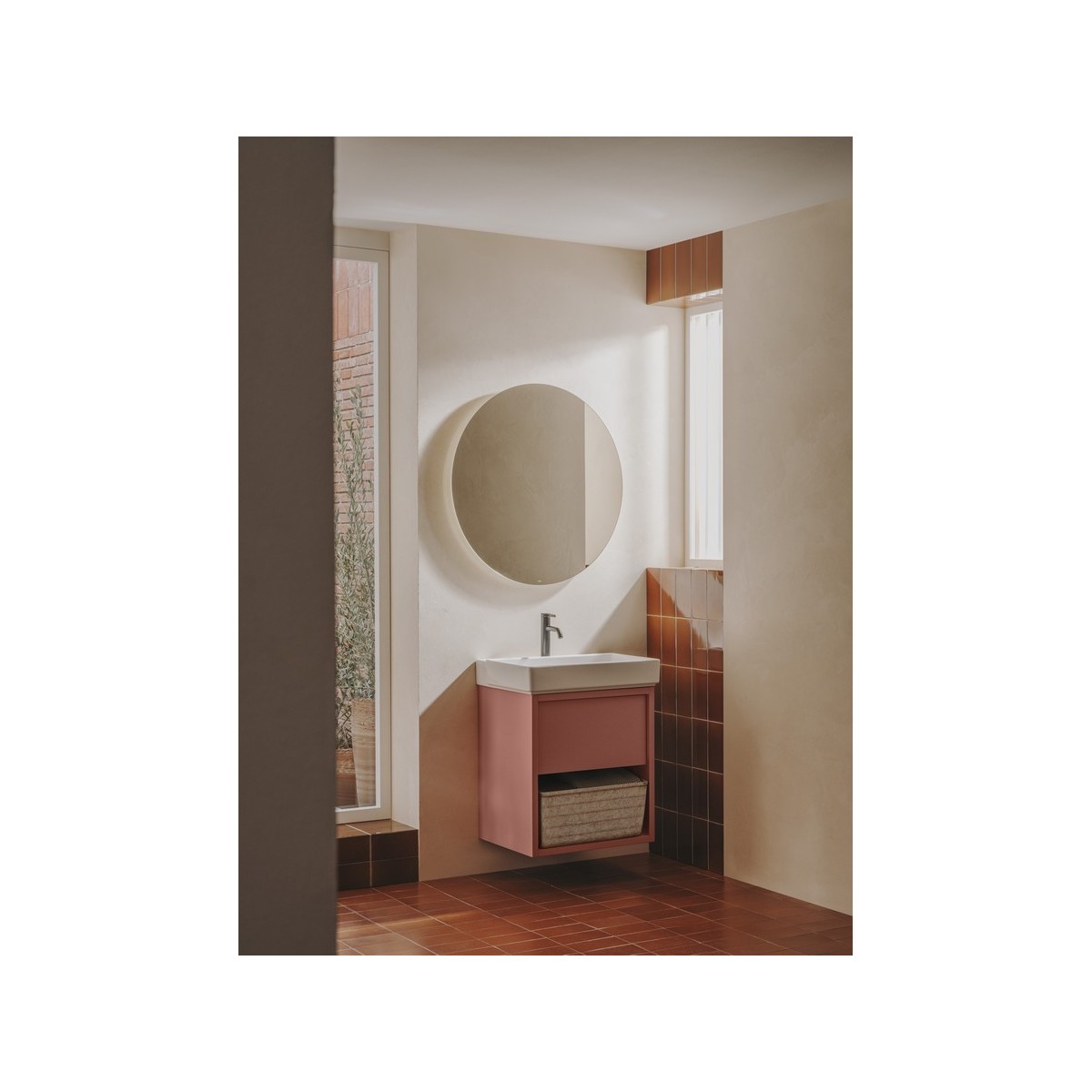 Ona mitigeur de lavabo monotrou corps lisse, vidage clic-clac graphite brossé - ROCA A5A3A9EGM0 