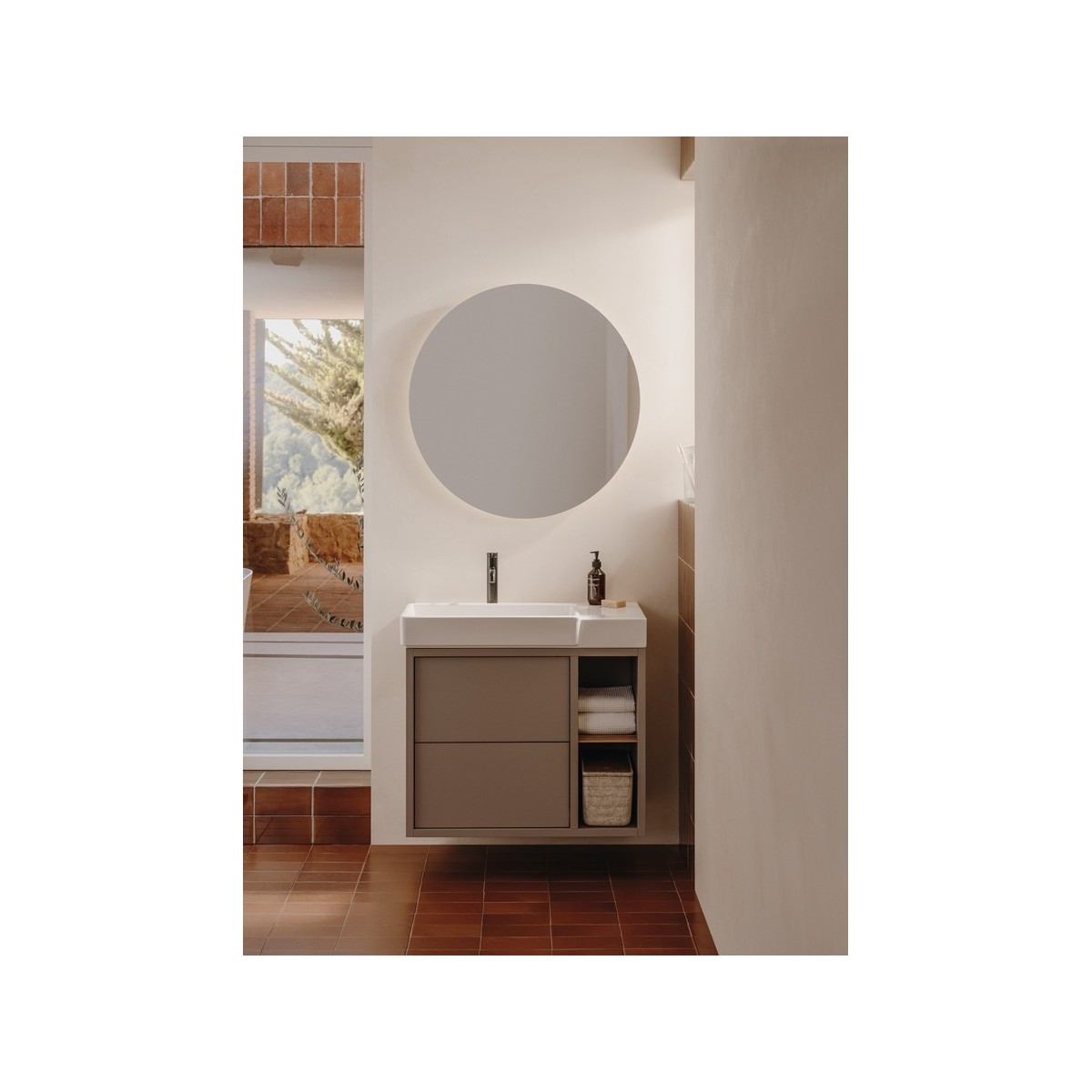 Ona mitigeur de lavabo monotrou corps lisse, vidage clic-clac graphite brossé - ROCA A5A3A9EGM0 