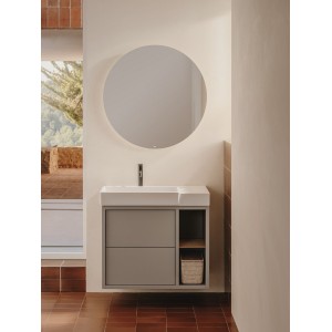 Ona mitigeur de lavabo monotrou corps lisse, vidage clic-clac graphite brossé - ROCA A5A3A9EGM0 