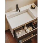 Ona mitigeur de lavabo monotrou corps lisse, vidage clic-clac graphite brossé - ROCA A5A3A9EGM0 