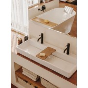 Ona mitigeur de lavabo monotrou corps lisse, vidage clic-clac graphite brossé - ROCA A5A3A9EGM0 