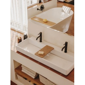 Ona mitigeur de lavabo monotrou corps lisse, vidage clic-clac graphite brossé - ROCA A5A3A9EGM0 