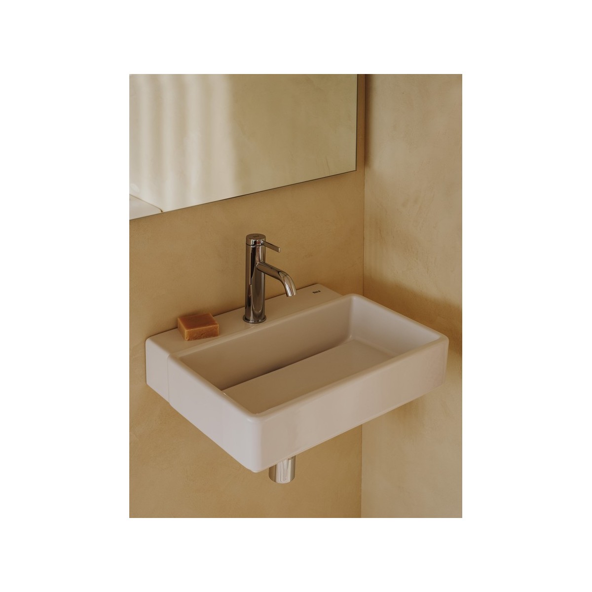 Ona mitigeur de lavabo monotrou corps lisse, vidage clic-clac graphite brossé - ROCA A5A3A9EGM0 