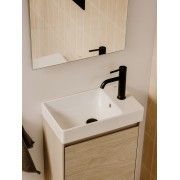 Ona mitigeur de lavabo monotrou corps lisse, vidage clic-clac graphite brossé - ROCA A5A3A9EGM0 
