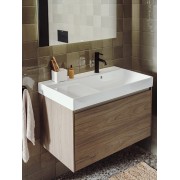 Ona mitigeur de lavabo monotrou corps lisse, vidage clic-clac graphite brossé - ROCA A5A3A9EGM0 