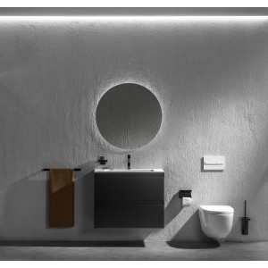 Ona mitigeur de lavabo monotrou corps lisse, vidage clic-clac graphite brossé - ROCA A5A3A9EGM0 