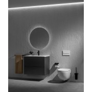 Ona mitigeur de lavabo monotrou corps lisse, vidage clic-clac graphite brossé - ROCA A5A3A9EGM0 