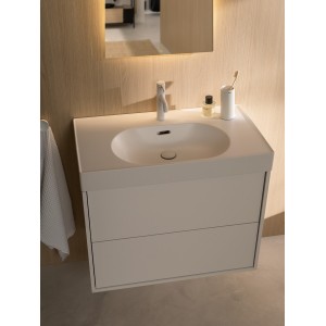 Ona mitigeur de lavabo mezzo corps lisse avec vidage clic-clac blanc mat - ROCA A5A3C9EB00 