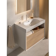 Ona mitigeur de lavabo mezzo corps lisse avec vidage clic-clac blanc mat - ROCA A5A3C9EB00 