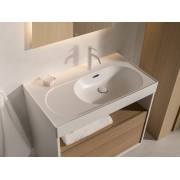 Ona mitigeur de lavabo mezzo corps lisse avec vidage clic-clac blanc mat - ROCA A5A3C9EB00 