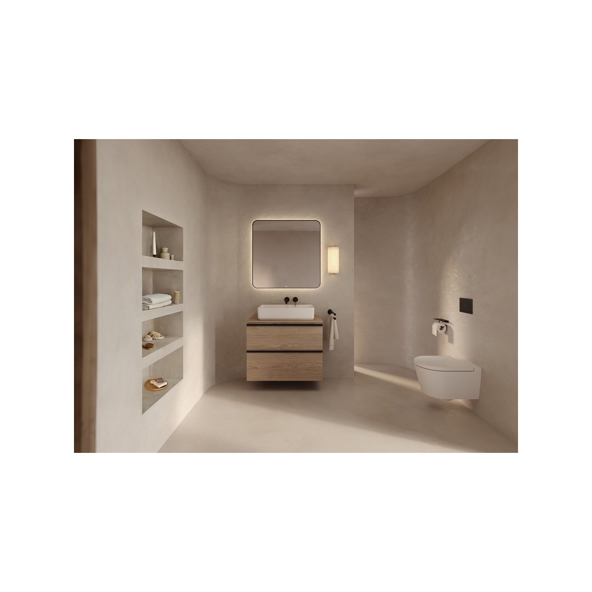 Ona mitigeur lavabo monotrou à encastrer noir mat - ROCA A5A459ENB0 