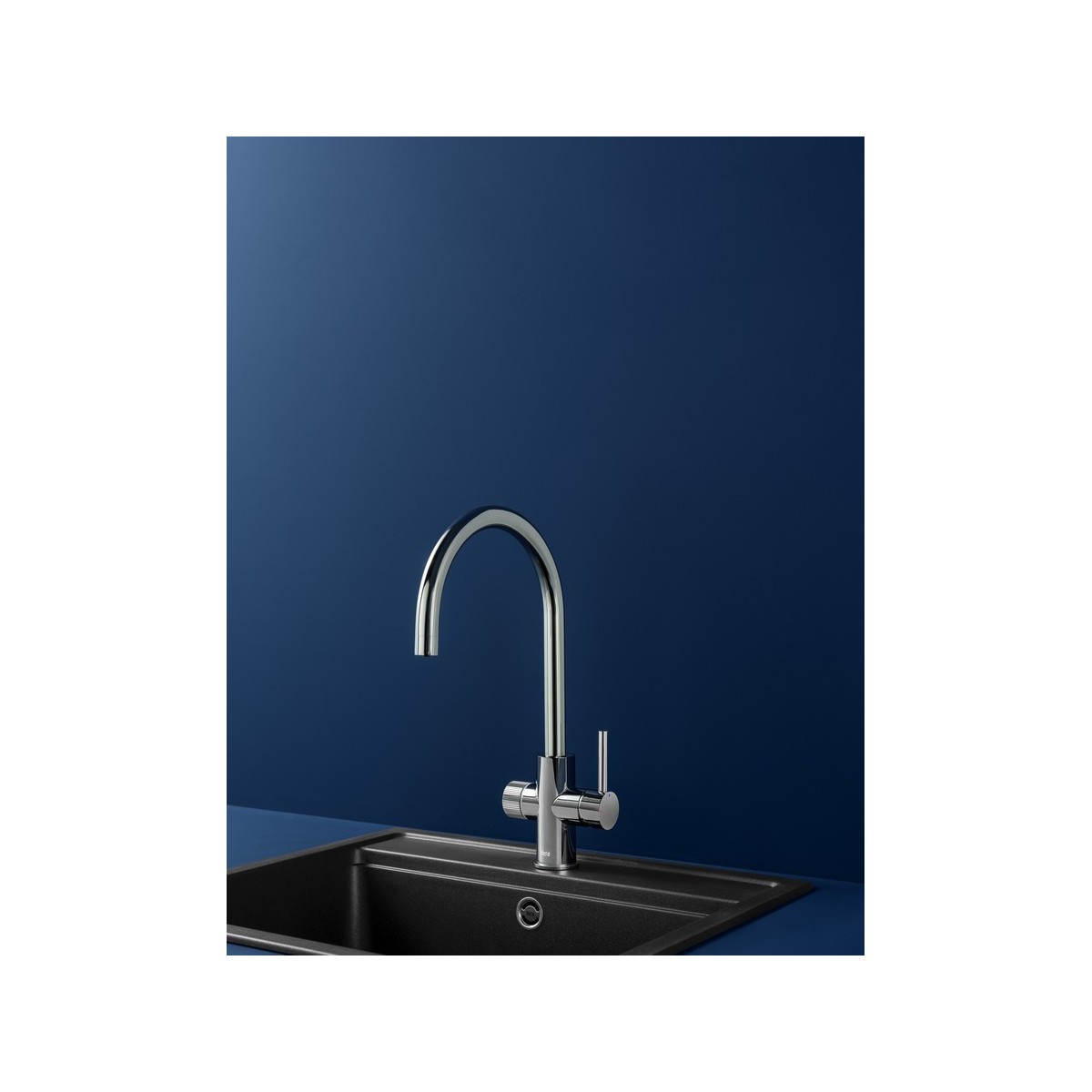 Aquafy mit évier bec tube incurvé à double sortie chromé, cartouche filtration - ROCA A5A8B3GC00 