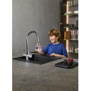 Aquafy mit évier bec tube incurvé à double sortie chromé, cartouche filtration - ROCA A5A8B3GC00 
