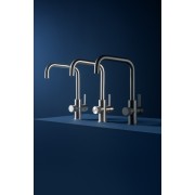 Aquafy mitigeur évier à bec tube à double sortie acier inox - ROCA A5A8C3GSM0 