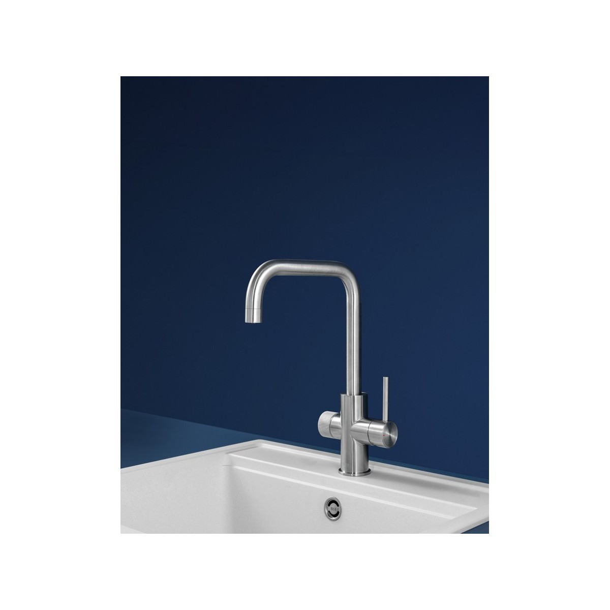 Aquafy mitigeur évier à bec tube à double sortie acier inox - ROCA A5A8C3GSM0 