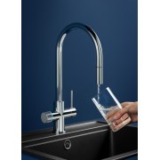 Aquafy mitigeur évier à bec tube à double sortie chromé - ROCA A5A8D3GC00 