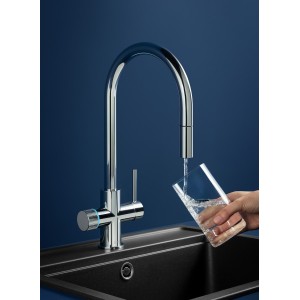 Aquafy mitigeur évier à bec tube à double sortie chromé - ROCA A5A8D3GC00 