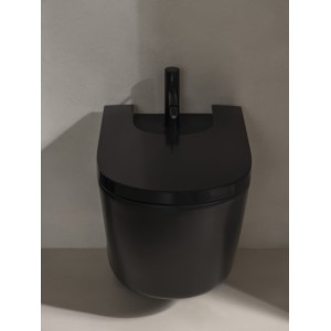 Meridian abattant frein de chute pour bidet en acier inoxydable noir mat - ROCA A806F92081 