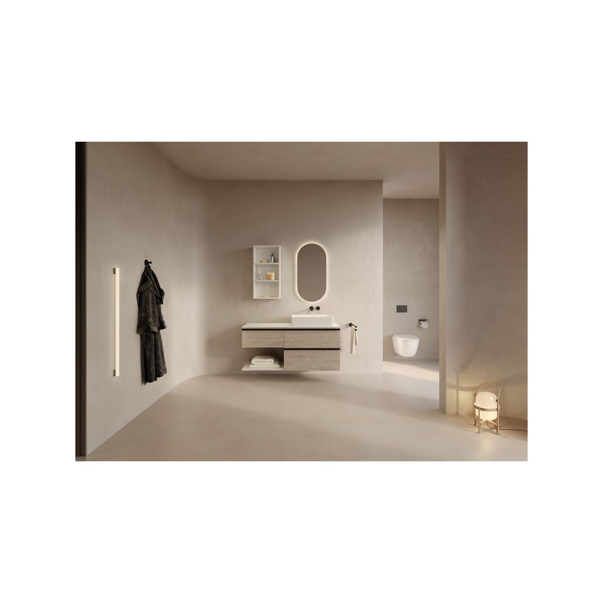 Luna miroir ovale avec éclairage d’ambiance led 900x450mm - ROCA A812429000 