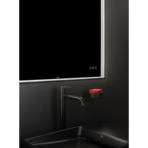 Mirai confort miroir avec cadre métallique noir et éclairage led 800x800 - ROCA A812453485 