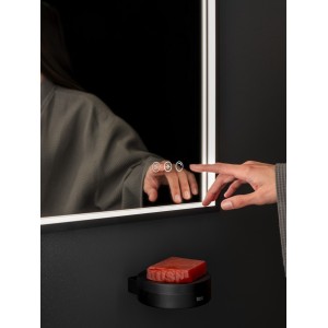 Mirai confort miroir avec cadre métallique noir et éclairage led 800x800 - ROCA A812453485 