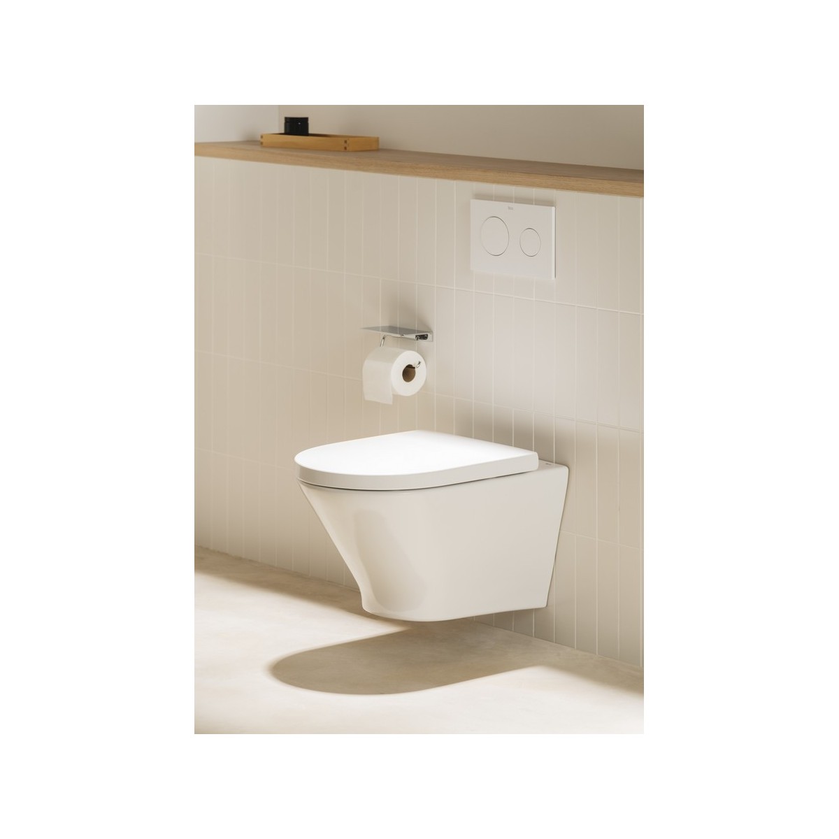 Hotels Round porte-papier rouleau avec couvercle Titanium Black - ROCA A817581CN0 