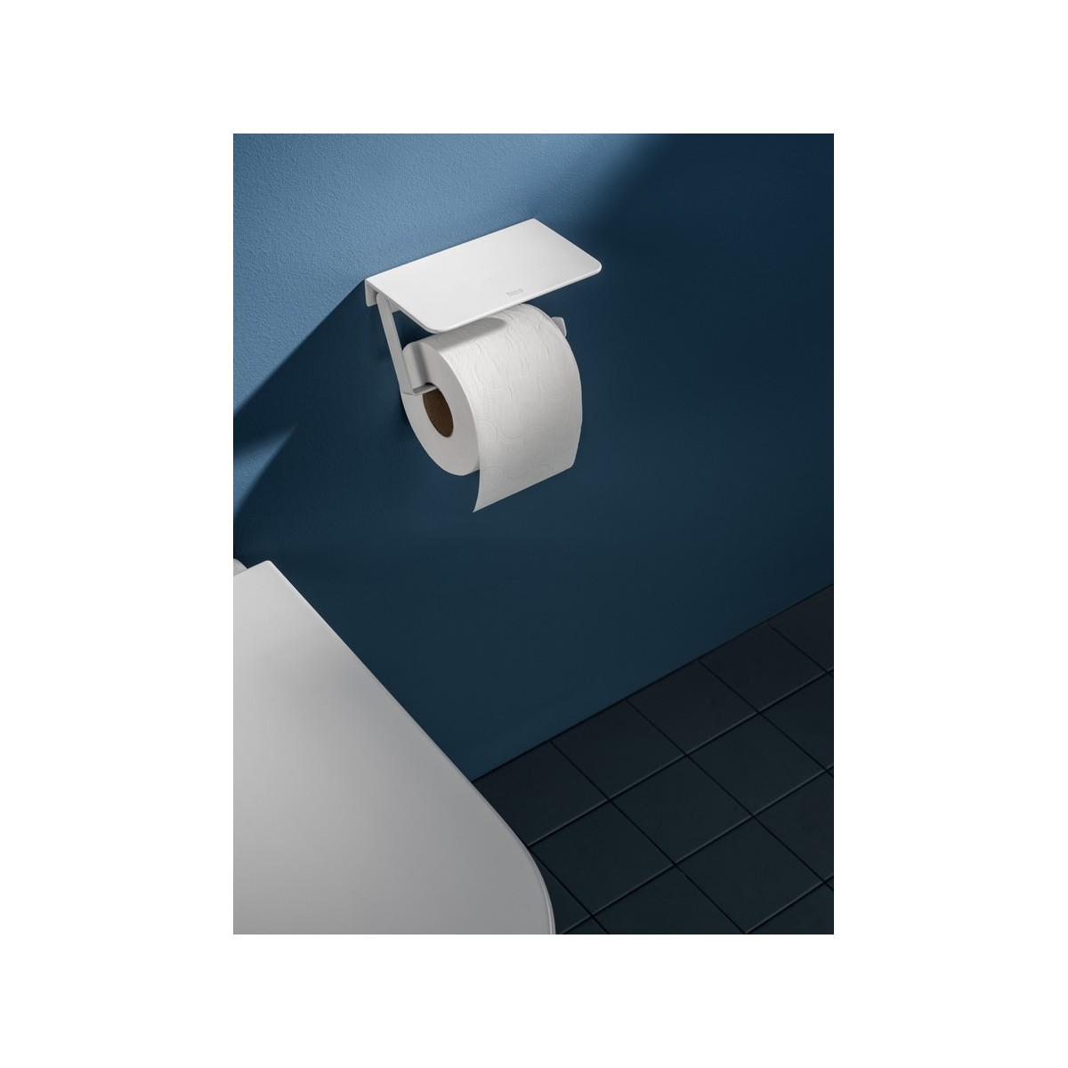 Hotels Round porte-papier rouleau avec couvercle Titanium Black - ROCA A817581CN0 