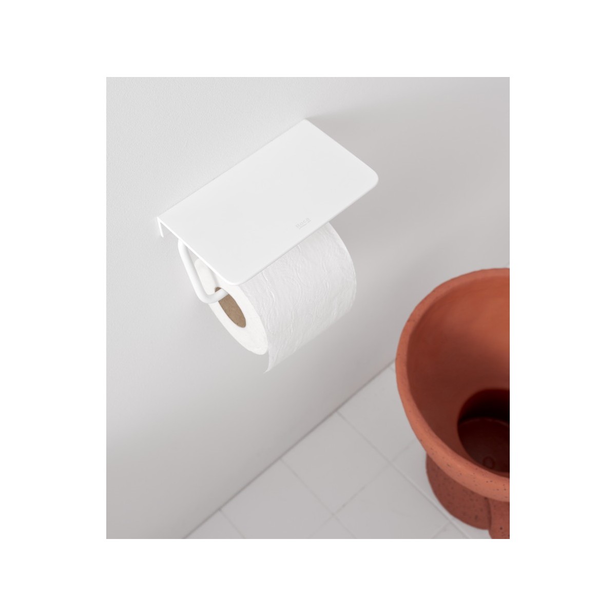 Hotels round porte-papier rouleau avec couvercle acier inoxydable - ROCA A817581SM0 