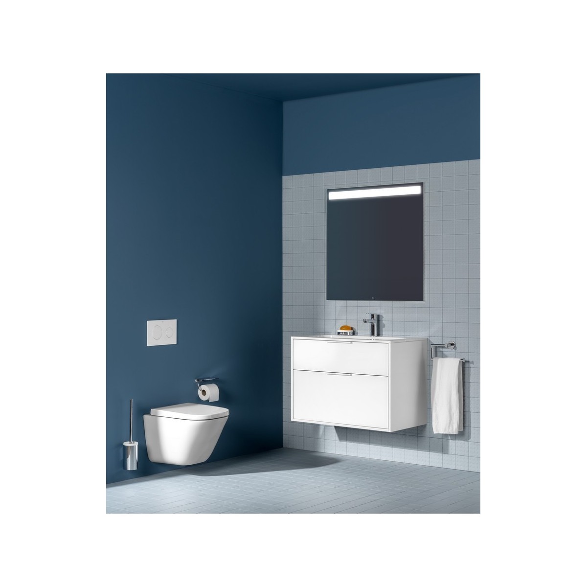 Hotel's round porte-balayette à fixer au mur titanium black brossé - ROCA A817587NM0 