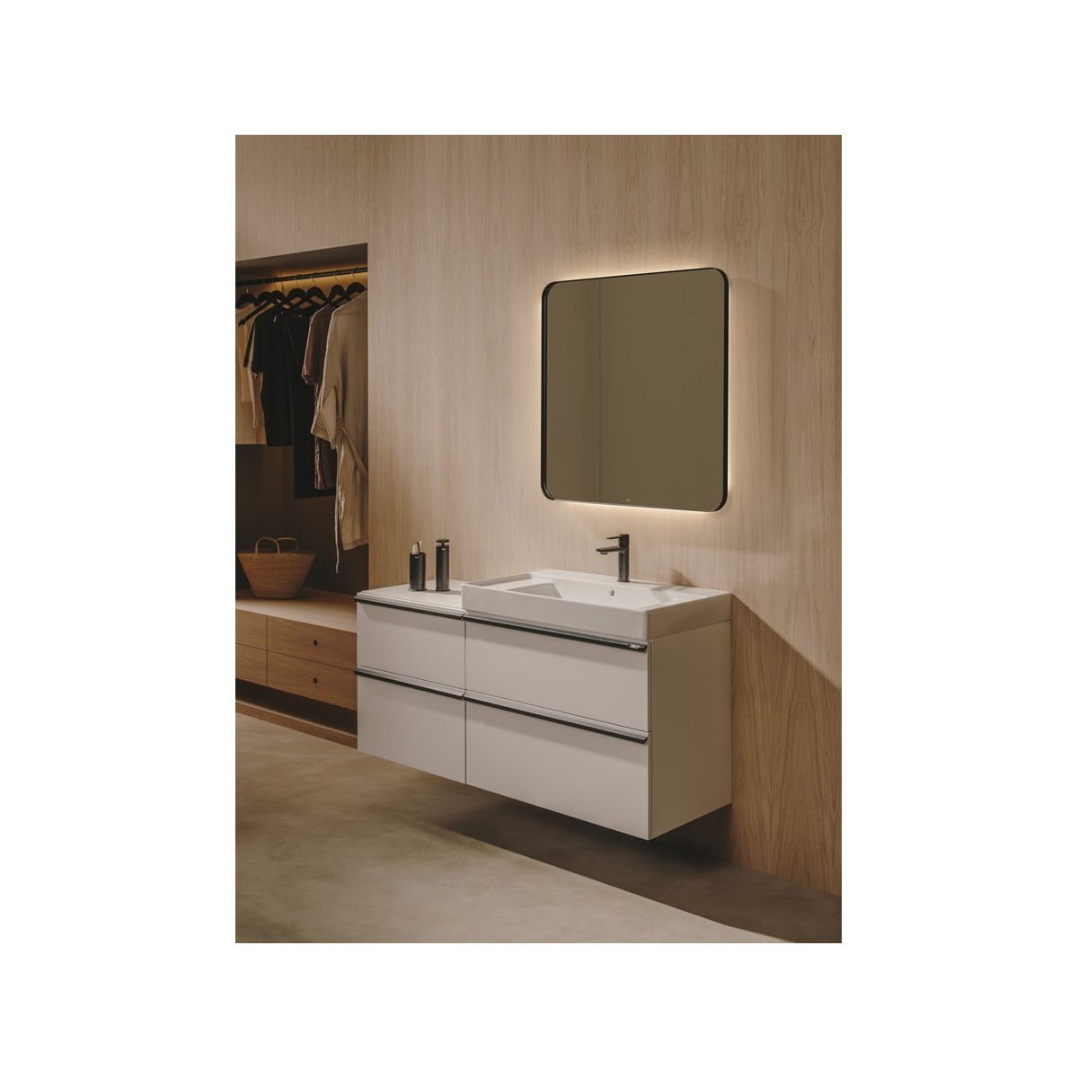 Allegro distributeur de savon à poser avec poussoir. noir mat - ROCA A817863NB0 