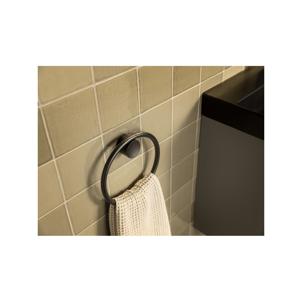 Allegro porte-serviettes anneau. noir mat - ROCA A817867NB0 