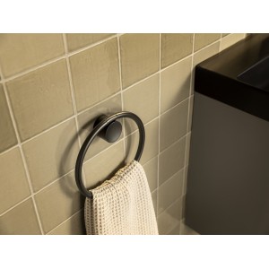 Allegro porte-serviettes anneau. noir mat - ROCA A817867NB0 
